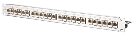 METZ CONNECT E-DAT modul 24x8(8) 1HE Patchfeld Cat.6A, Edelstahl