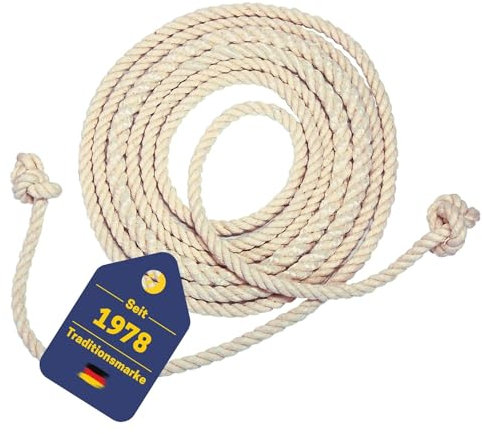 Best Sporting Springseil aus Baumwolle und Jute I 100% Naturprodukt I Top-Qualität I Ohne Griffe I Länge 280 cm I Eignet sich für Vereins-, Schul- und Freizeitsport