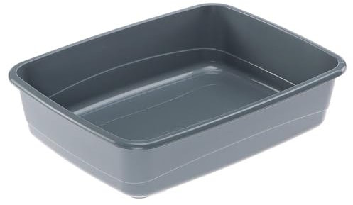 Ferplast Arenero Gato, con Bordes Altos, 46,5 x 35,5 x h 11,5 cm, Caja de Arena para Mascotas NIP 10