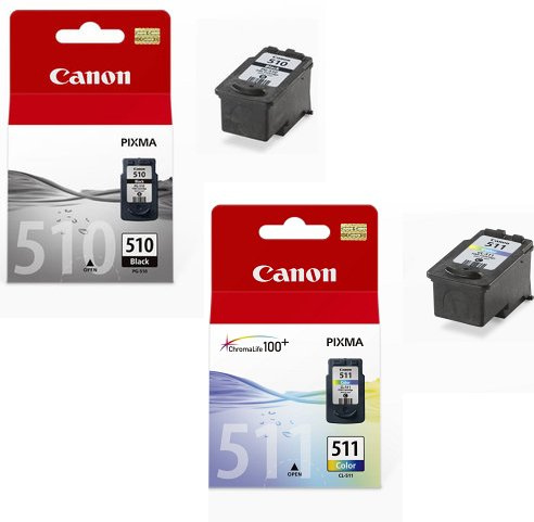 2X Canon Pixma MP490 Original Druckerpatronen - Schwarz+Farbe (Cyan, Magenta, Gelb)