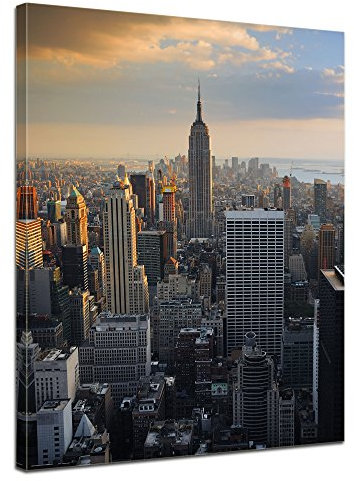 Bilderdepot24 Bild auf Leinwand | New York City II in 90x120 cm als Wandbild XXL | Wand-deko Dekoration Wohnung modern Bilder | 15084