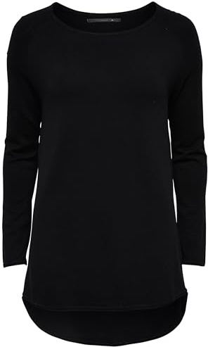 ONLY Mila Lacy L/S Long Pullover Knt T-Shirt Donna, Nero (Black), 44