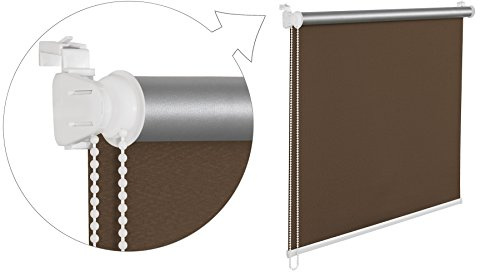 THERMOROLLO VERDUNKLUNGSROLLO 70x150 cm Schoko BRAUN FENSTERROLLO MIT THERMOBESCHICHUNG 100% ABDUNKLUNG INKL. SEILZUGHALTER