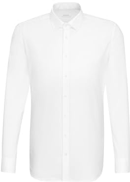 Seidensticker Super Schmal Bügelfrei Stretch, Camisa para Hombre, Blanco (weiß), 42