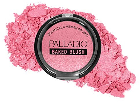 Palladio Baked Blush, Highly Pigmented Shimmery Formula, Easy to Blend and Highly Buildable, Apply Dry for a Natural Glow or Wet for a Dramatic Luminous Look, Long Lasting for All day Wear, Blushin
