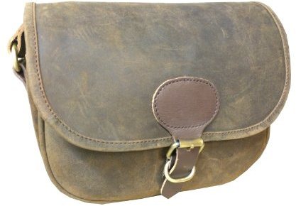 John Shooter® England Sac à cartouche en cuir marron épais pour fusil de chasse 90