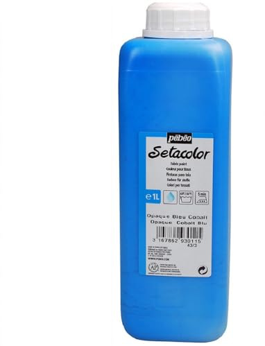 Pebeo Setacolor opaco tessuto vernice 1-liter Bottle, Cobalt Blue by Pebeo