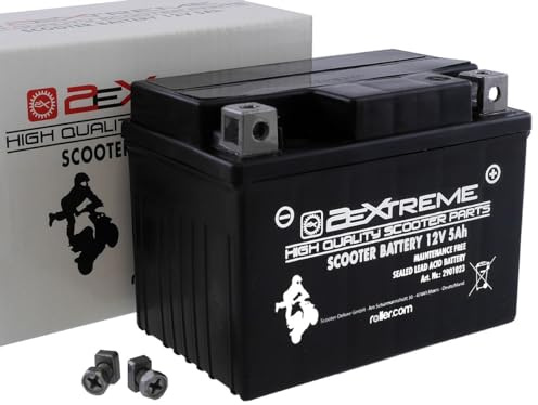 2EXTREME Batterie 12 V 5 Ah AGM SLA sans entretien – identique à YB4LB – 112 x 70 x 85 mm – compatible avec Aerox, Nitro, Booster, Jetforce, Speedfight