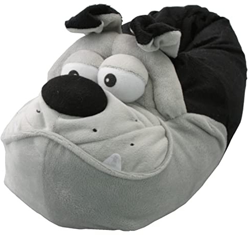 Sam's Unisex Tierhausschuhe Bulldogge, Schwarz