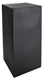 VIVANNO Podest Deko-Säule Stele Blumenständer Fiberglas Anthrazit 40x40x80