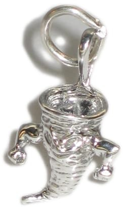 Charme en argent sterling cyclone ouragan .925 x 1 charmes de temps sauvage