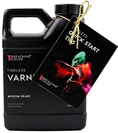 Breathing Color Timeless Archival Print Varnish - 1 Pint, Satin Finish, Premium Canvas Coating, Water Based UV Protection, 100+ Years Certified Archival