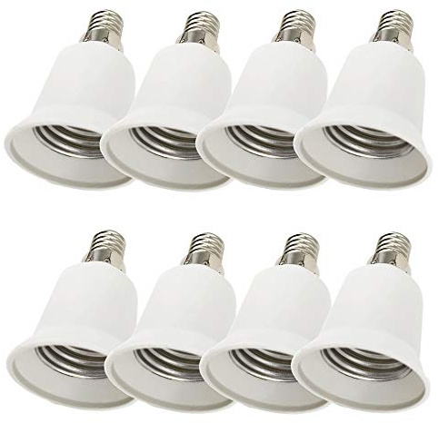 DZYDZR 8 Stück Lampensockel Adapter E14 auf E27 für LED Lampen