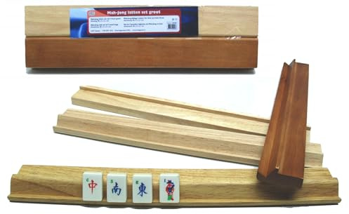 Hot Games Set of 4 large Mah Jong (Mahjong) Tile Racks with ledges - 40cm