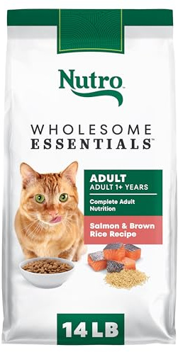 Nutro Wholesome Essentials Dry Cat Food, Adult Cat Food Dry Salmon & Brown Rice Recipe, 14 lb. Bag