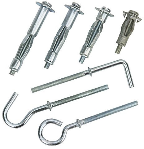 COGEX - Lot de 45 chevilles à expansion et crochets - Spécial mur creux - Ø4mm x 21, 32, 38 et 46mm - Diamètre: 4mm - Longueur: 21, 32, 38, 46mm - Assortiment de 45 pièces