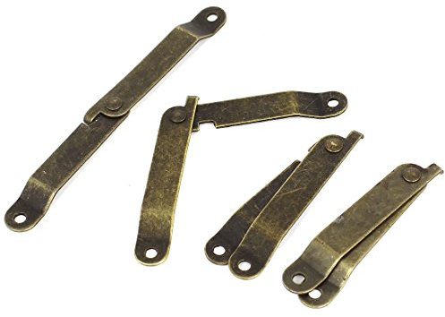 sourcing map Charnière Support Boîte Couvercle Pliante Rotatif Bronze 4pcs