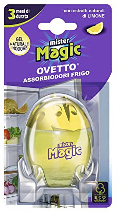 Mister Magic Ovetto Assorbiodori Frigo con Estratti Naturali di Limone e 3 Mesi di Durata