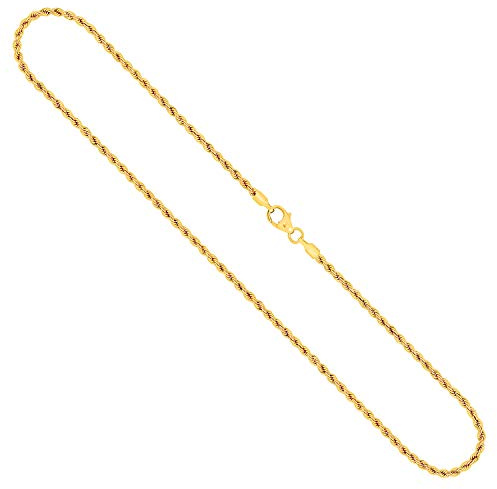 EDELIND Goldkette Damen 585 Echtgold - Kordelkette 2.1 mm 14k – Halskette für Damen & Herren mit Schmuckbox