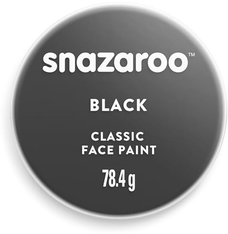 Snazaroo 1175111 barnsmink, hudvänlig hypoallergen ansiktsfärg på vattenbas, vattenfärgbar, parabenfri, svart, 75 ml kruka