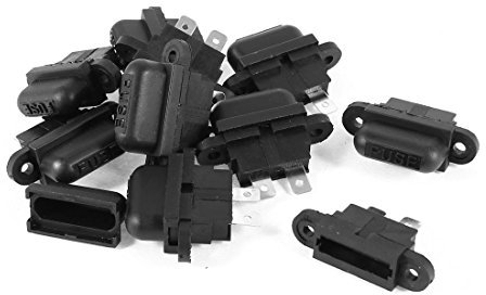 sourcing map 10 Pcs Auto Car Boat Truck Blade ATC Fuse Holder Cover Black
