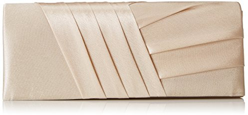 Damara Schräge Falten Satin Elegant Party Hochzeit Abendtasche Kettentasche Schultertasche, Champagner