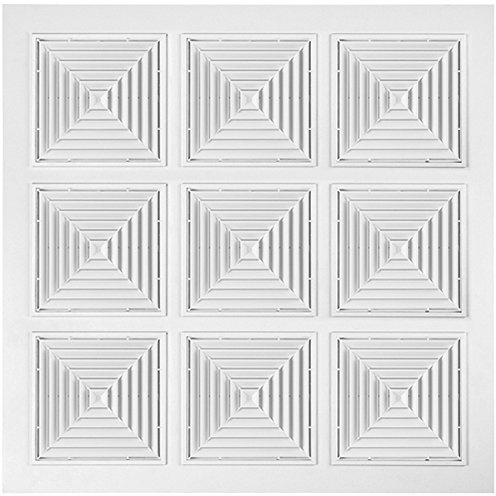 Rejilla de techo suspendida 595 x 595 cm, plástico, color blanco