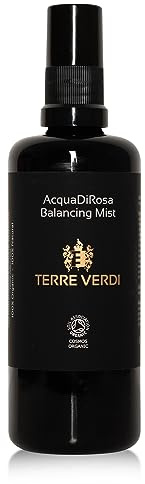 Terre Verdi Certified Organic Face Mist - Acqua Di Rosa Rose Water Mist - Skin Hydration for Dry Skin - Facial Mist, Hair Spritz, Rose Water Skin Toner - Vegan Cruelty Free Organic Skincare - 100ml