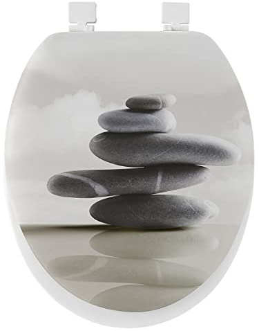 GELCO Design Abattant WC Zen, Bois Moule, Gris, 45 x 37 x 6 cm