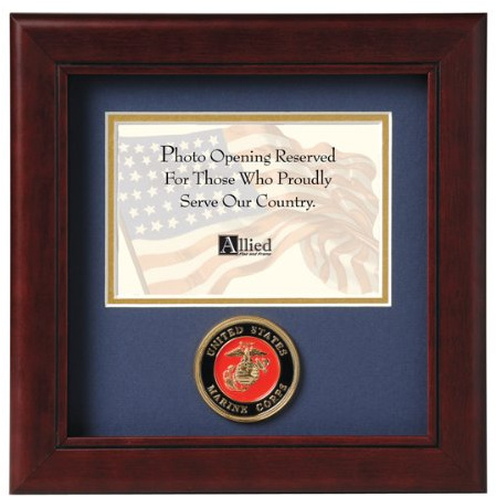 Allied Frame US Marine Corps Medallion Landscape Picture Frame - 4 x 6 Picture Opening