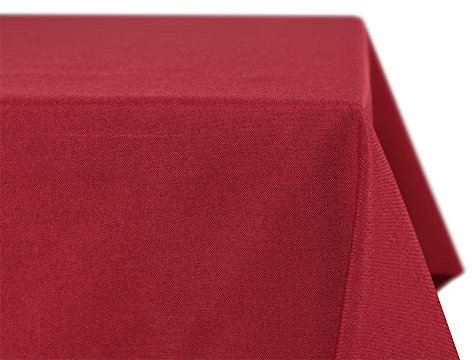 BEAUTEX fleckenabweisende und bügelfreie Tischdecke - Tischtuch mit Lotuseffekt - Tischwäsche in Leinenoptik, Eckig 110x140 cm, Bordeaux