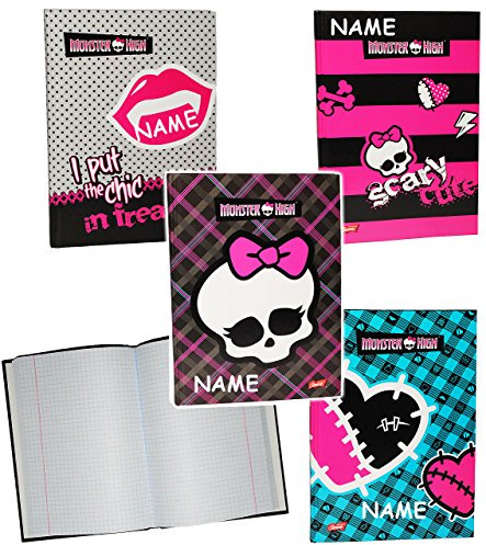 alles-meine.de GmbH Tagebuch/Notizbuch - kariert A5 - Monster High - incl. Namen - Kladde/Hardcover gebunden/Dickes Buch z.B. für Geheimnisse - Reisetagebuch/A 5 - Mä..