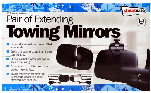 Pack of 2 Heavy Duty Extending Caravan Motorhome Towing Blind Spot Mirrors [E Approved] Convex Mirrors With Fixings