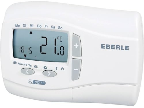 Eberle Uhrenthermostat INSTAT+ 2R, Ausgang: Relais 1 Wechsler (potentialfrei), Reinweiß