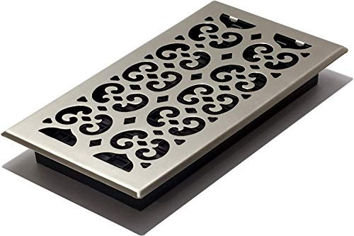 Decor Grates SPH612-NKL Scroll Floor Register, Nickel Finish, 6 x 12-Inch