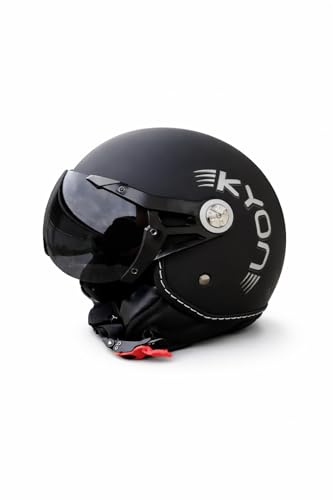 Protectwear Jethjälm H710 mattsvart enfärgad pilotdesign – L