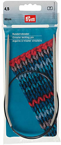 Prym 211277 Rundstricknadeln ALU 60 cm 4,50 mm grau, Hellbraun