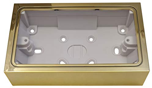 G&H 710B 2 Gang Polished Brass Surface Mounted Double 35mm Pattress Box