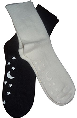 2 Paare Fußwärmer aus Angorawolle - 1 naturfarben + 1 schwarz Größe 43-45