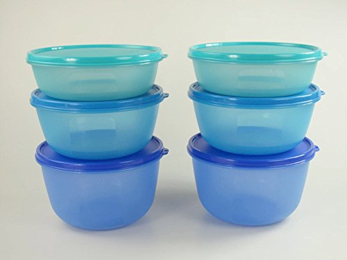 TUPPERWARE Set Ciotole Multiple 2,0 L (2) + 1,5 L (2) + 1,0 L blu turchese (2)