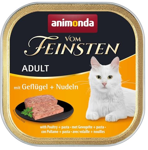animonda från finaste kattmat våt med fjäderfä nudlar (32 x 100 g), spannmålsfritt kattfoder våt utan socker, med färska, köttiga ingredienser