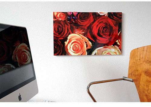 HAB & GUT -RB004- Magnettafel ROSEN, mit 6 Herz-Magneten, 33 x 53 cm Design Motiv