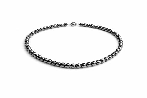 Collier magnétique en perles noires hématites - collier magnétisé aimanté en pierres naturelles - Vital Confiance est spécialiste officiel en bijoux magnétiques.