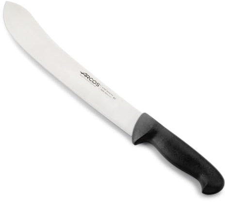 Arcos Coltello da Macellaio con Lama in Acciaio Inossidabile Nitrum 300 mm – Coltello da Cucina Professionale per Tagliare Carne, Pesce e Verdure – Manico Ergonomico in Poliossimetilene, 2900, Nero
