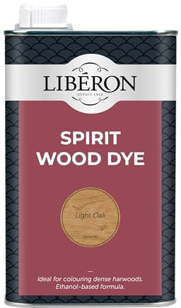 Libéron Spirit Wood Dye for Interior Hardwood, Light Oak, 1L | Ethanol-based formula, Great for antique restoration, Ideal for dense hardwoods, Intermixable colours