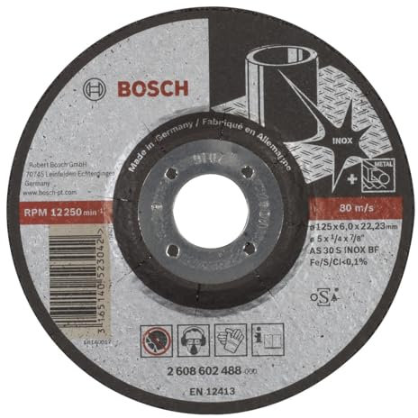 Bosch 1x Disque abrasif PRO Stainless Steel Longlife pour petite meuleuse angulaire et alésage 22,23 mm (pour Acier inoxydable, Ø 125 mm, Professional Accessoire Petite meuleuse angulaire)