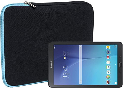 Slabo Tablet Tasche Schutzhülle für Samsung Galaxy Tab E T560N Hülle Etui Case Phablet aus Neopren – TÜRKIS/SCHWARZ