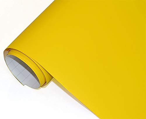 Neoxxim 26.64€/m2 Premium Auto Folie - GELB MATT 30 x 150 cm - blasenfrei mit Luftkanälen ca. 0,15mm dick Folierung folieren bekleben