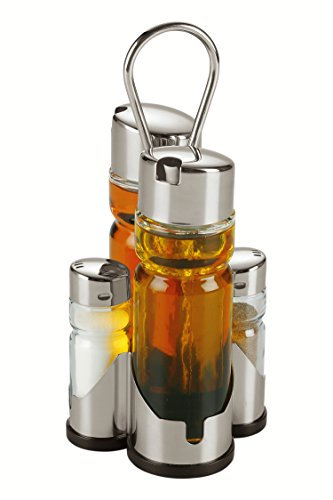 Menage 4-teilig/Salzstreuer/Pfefferstreuer/Ölspender/Essigspender | Höhe 22 cm