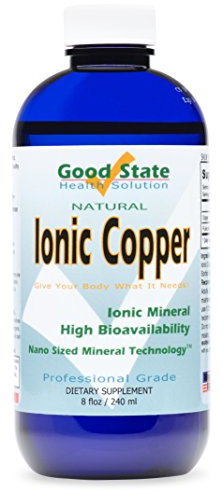 Good State | Ionic Copper | Natural | Nano Sized Mineral Technology | Professional Grade | Supports Healthy Hair & Skin | 96 Servings at 2 mg | 8 Fl oz Bottle